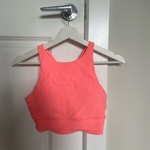 lululemon athletica Neon Coral High-Neck Sports Bra